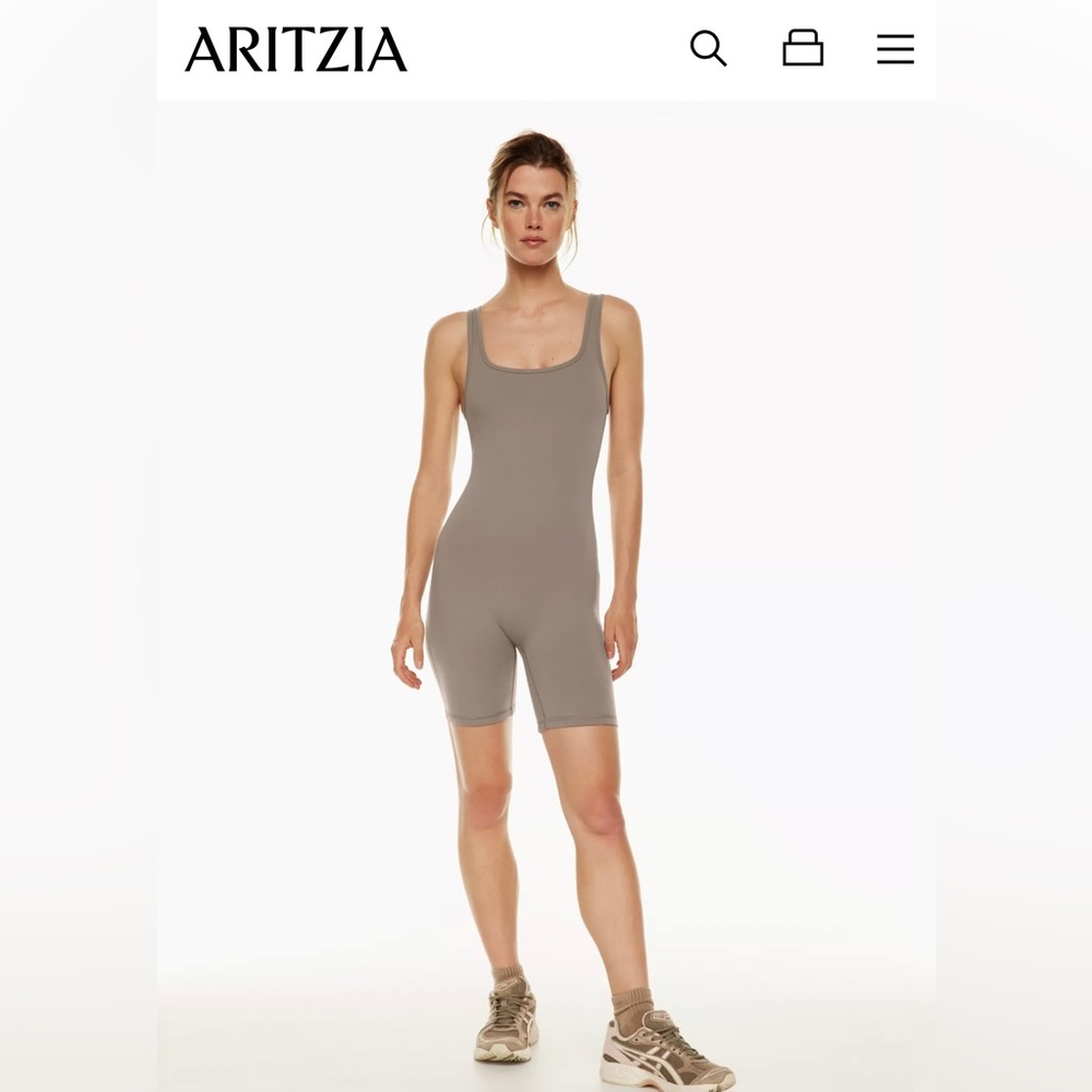 Aritzia ThaLIFE™ Pyramid Romper Turner Taupe